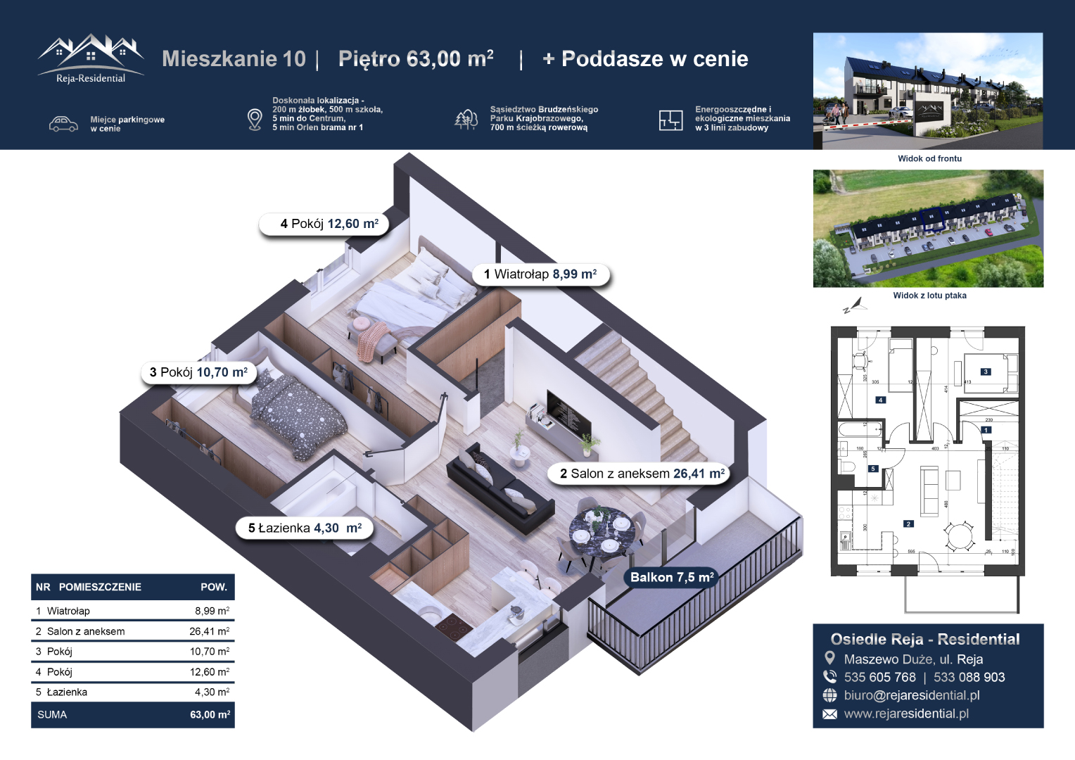 Mieszkanie nr 10 Płock Nowe mieszkania w Maszewie Dużym Reja koło Płock