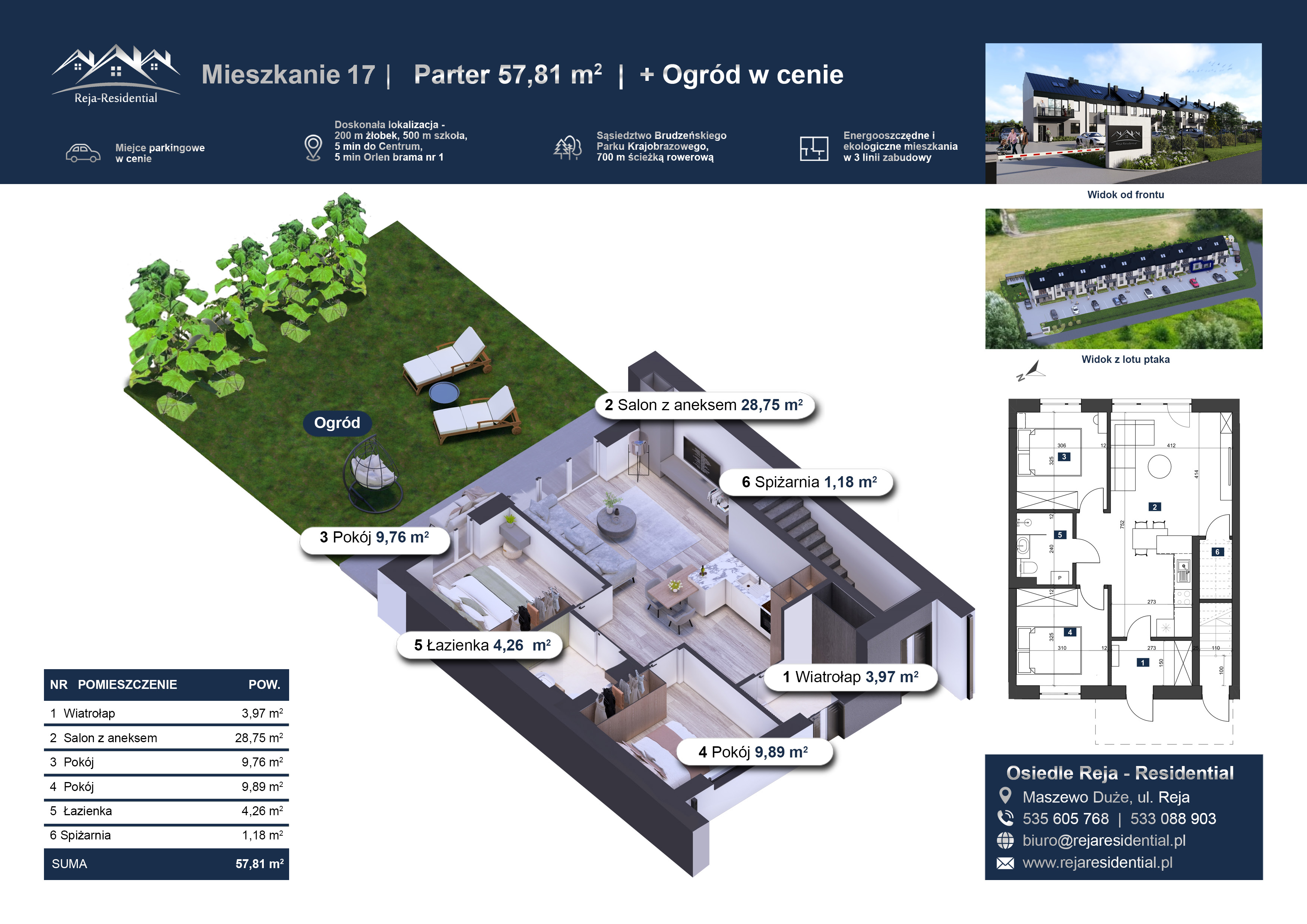 Mieszkanie nr 17 Płock Nowe mieszkania w Maszewie dużym Reja koło Płock